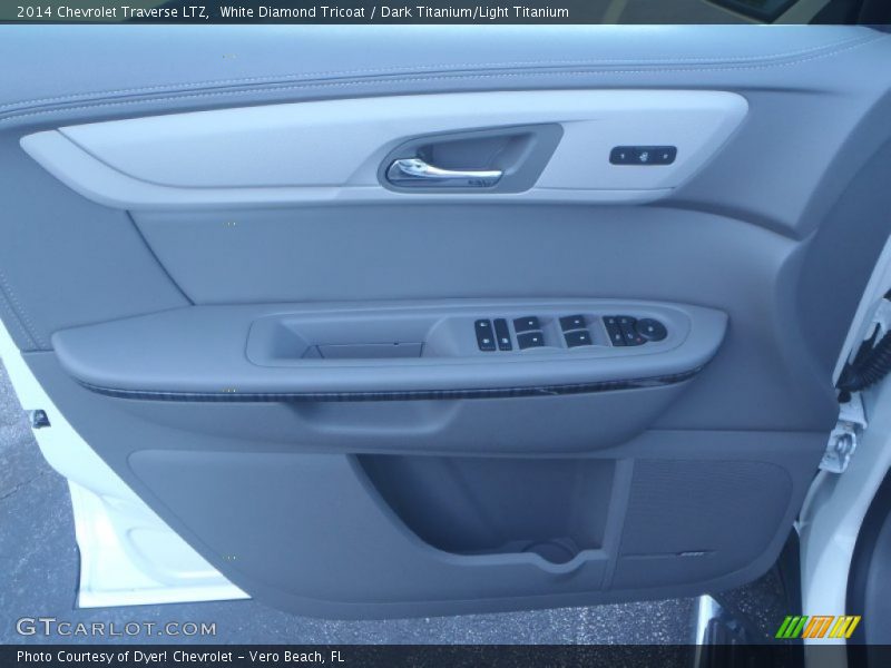 White Diamond Tricoat / Dark Titanium/Light Titanium 2014 Chevrolet Traverse LTZ