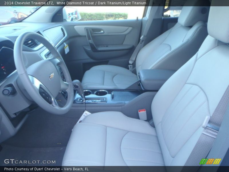 White Diamond Tricoat / Dark Titanium/Light Titanium 2014 Chevrolet Traverse LTZ