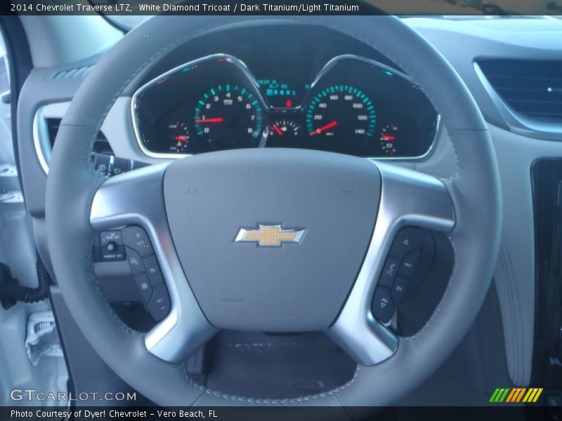 White Diamond Tricoat / Dark Titanium/Light Titanium 2014 Chevrolet Traverse LTZ