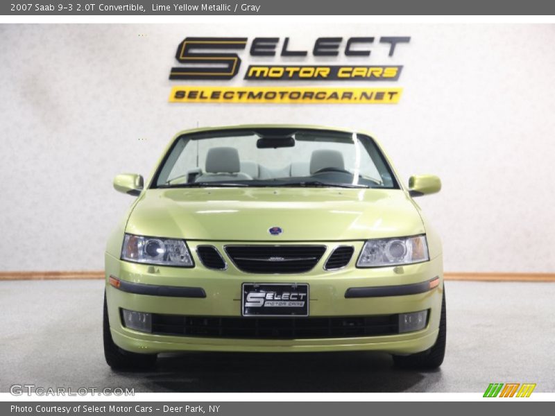 Lime Yellow Metallic / Gray 2007 Saab 9-3 2.0T Convertible