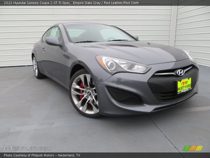 Empire State Gray / Red Leather/Red Cloth 2013 Hyundai Genesis Coupe 2.0T R-Spec