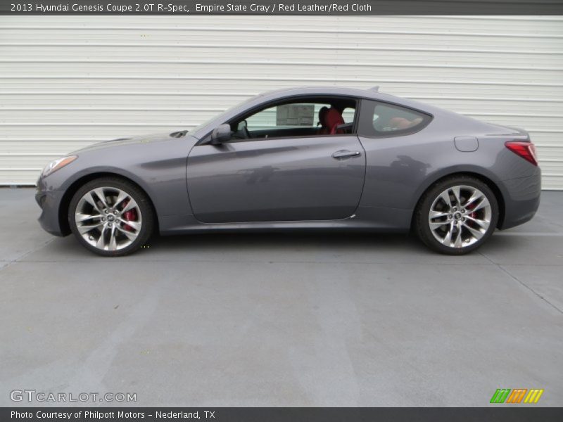Empire State Gray / Red Leather/Red Cloth 2013 Hyundai Genesis Coupe 2.0T R-Spec