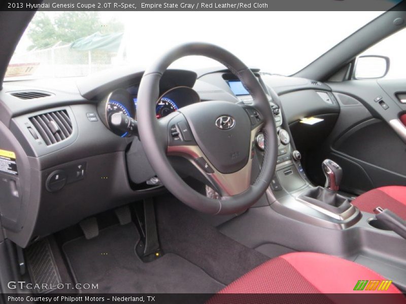 Empire State Gray / Red Leather/Red Cloth 2013 Hyundai Genesis Coupe 2.0T R-Spec