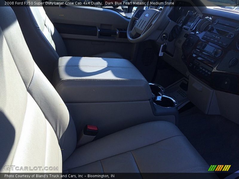Dark Blue Pearl Metallic / Medium Stone 2008 Ford F350 Super Duty Lariat Crew Cab 4x4 Dually