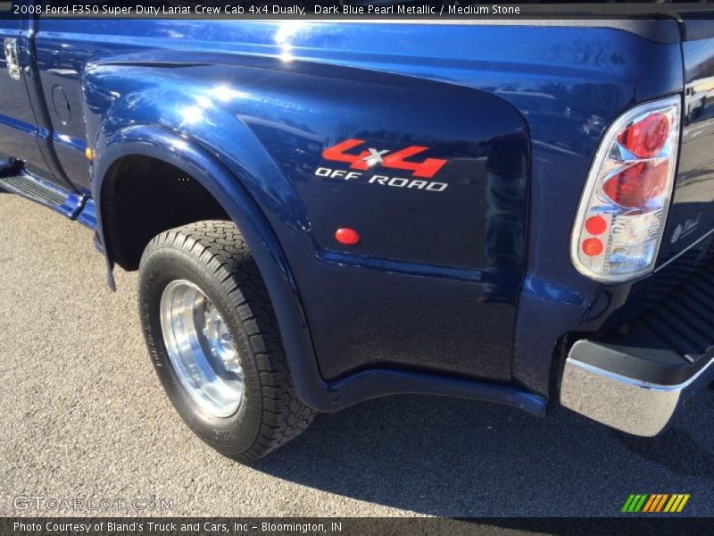 Dark Blue Pearl Metallic / Medium Stone 2008 Ford F350 Super Duty Lariat Crew Cab 4x4 Dually