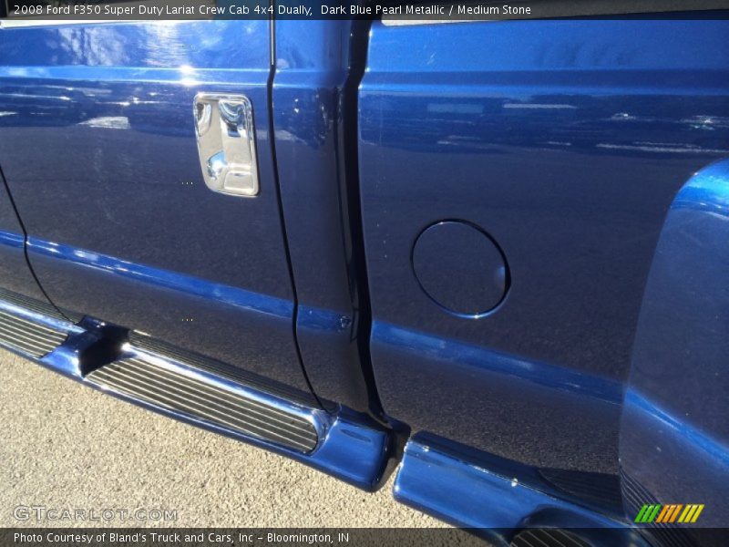 Dark Blue Pearl Metallic / Medium Stone 2008 Ford F350 Super Duty Lariat Crew Cab 4x4 Dually