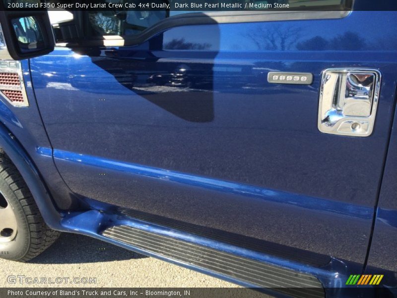 Dark Blue Pearl Metallic / Medium Stone 2008 Ford F350 Super Duty Lariat Crew Cab 4x4 Dually