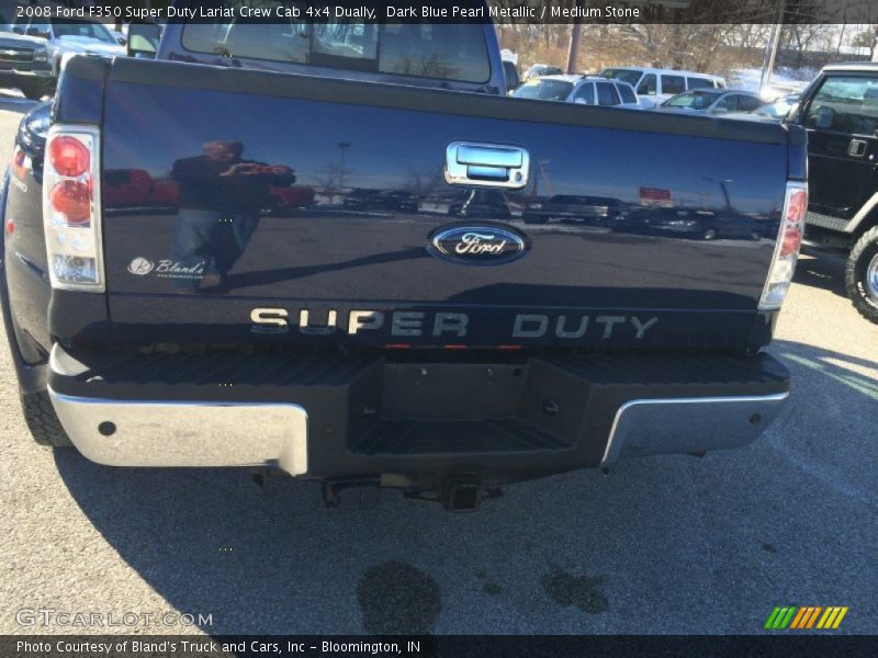 Dark Blue Pearl Metallic / Medium Stone 2008 Ford F350 Super Duty Lariat Crew Cab 4x4 Dually
