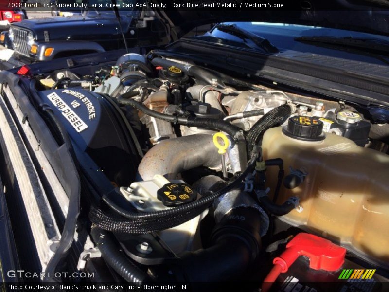 Dark Blue Pearl Metallic / Medium Stone 2008 Ford F350 Super Duty Lariat Crew Cab 4x4 Dually