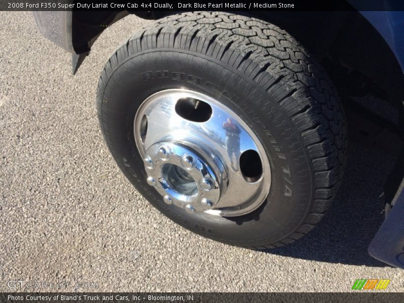 Dark Blue Pearl Metallic / Medium Stone 2008 Ford F350 Super Duty Lariat Crew Cab 4x4 Dually