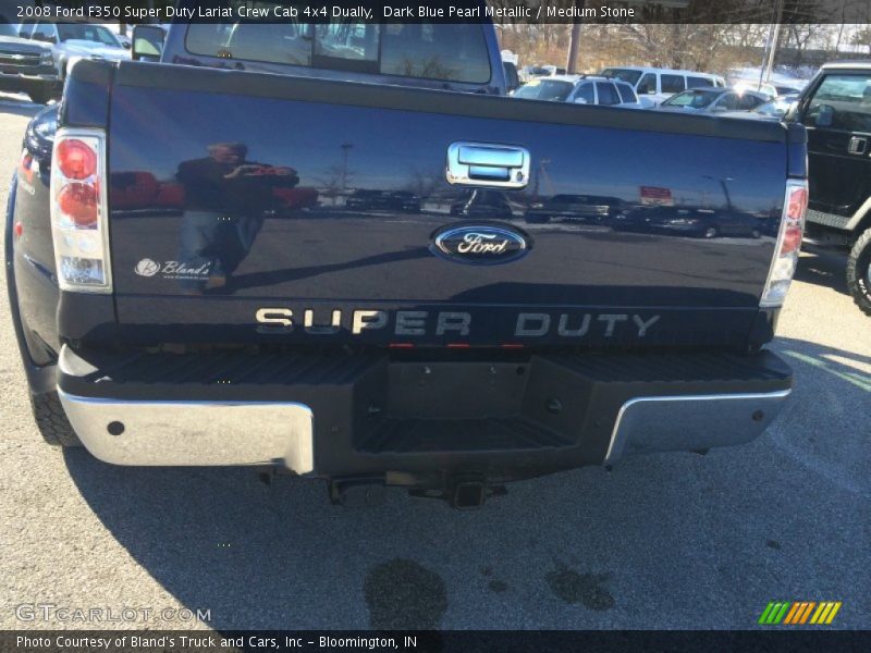 Dark Blue Pearl Metallic / Medium Stone 2008 Ford F350 Super Duty Lariat Crew Cab 4x4 Dually