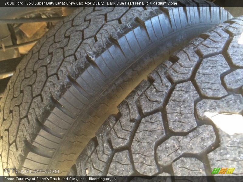 Dark Blue Pearl Metallic / Medium Stone 2008 Ford F350 Super Duty Lariat Crew Cab 4x4 Dually