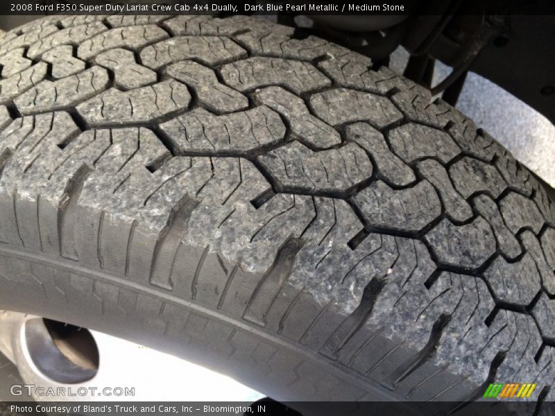 Dark Blue Pearl Metallic / Medium Stone 2008 Ford F350 Super Duty Lariat Crew Cab 4x4 Dually
