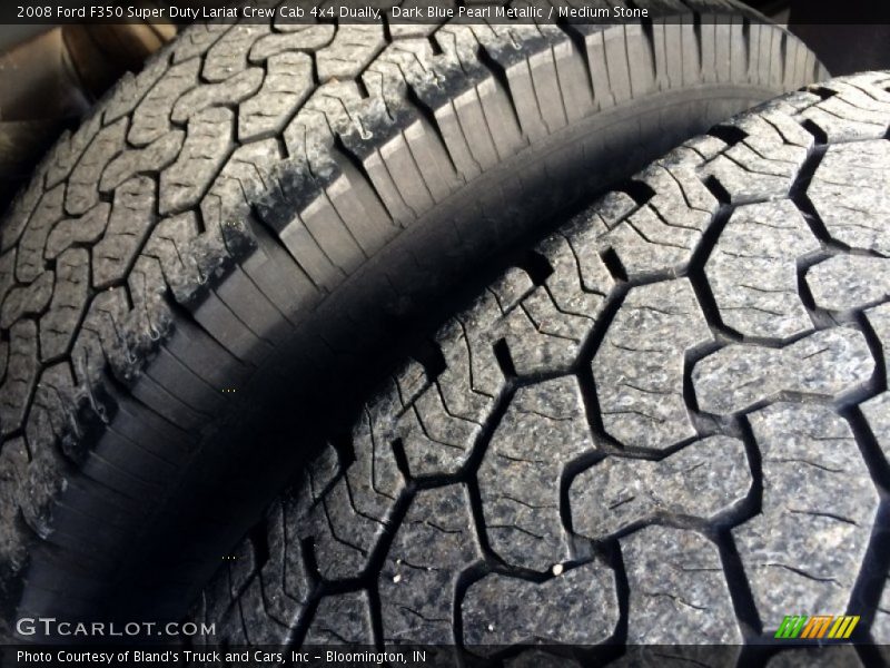 Dark Blue Pearl Metallic / Medium Stone 2008 Ford F350 Super Duty Lariat Crew Cab 4x4 Dually