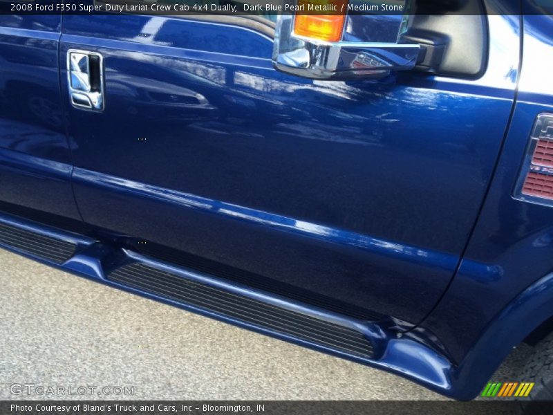 Dark Blue Pearl Metallic / Medium Stone 2008 Ford F350 Super Duty Lariat Crew Cab 4x4 Dually