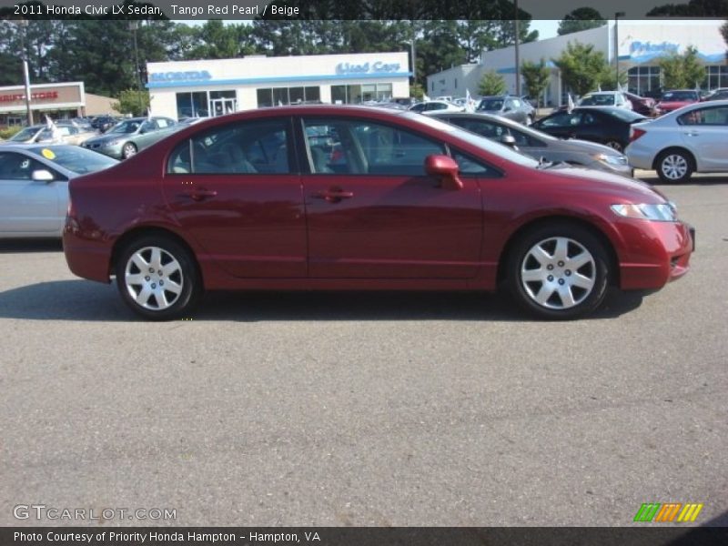 Tango Red Pearl / Beige 2011 Honda Civic LX Sedan