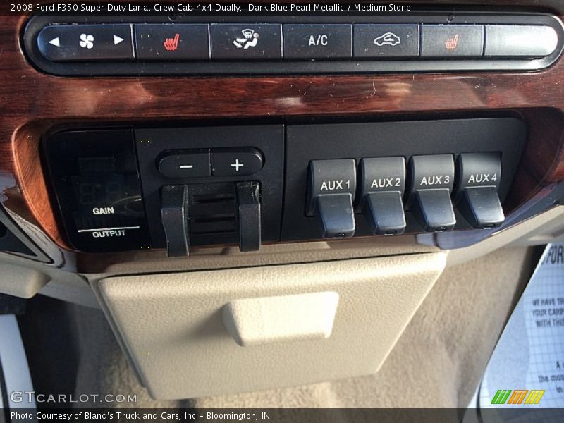 Dark Blue Pearl Metallic / Medium Stone 2008 Ford F350 Super Duty Lariat Crew Cab 4x4 Dually