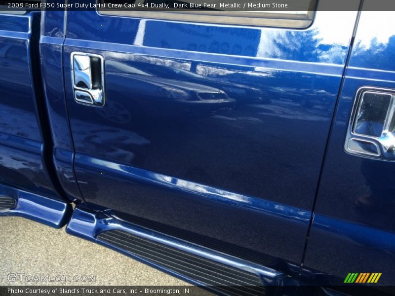 Dark Blue Pearl Metallic / Medium Stone 2008 Ford F350 Super Duty Lariat Crew Cab 4x4 Dually