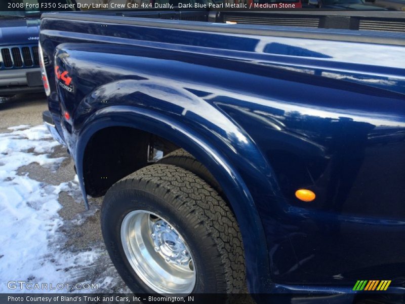 Dark Blue Pearl Metallic / Medium Stone 2008 Ford F350 Super Duty Lariat Crew Cab 4x4 Dually