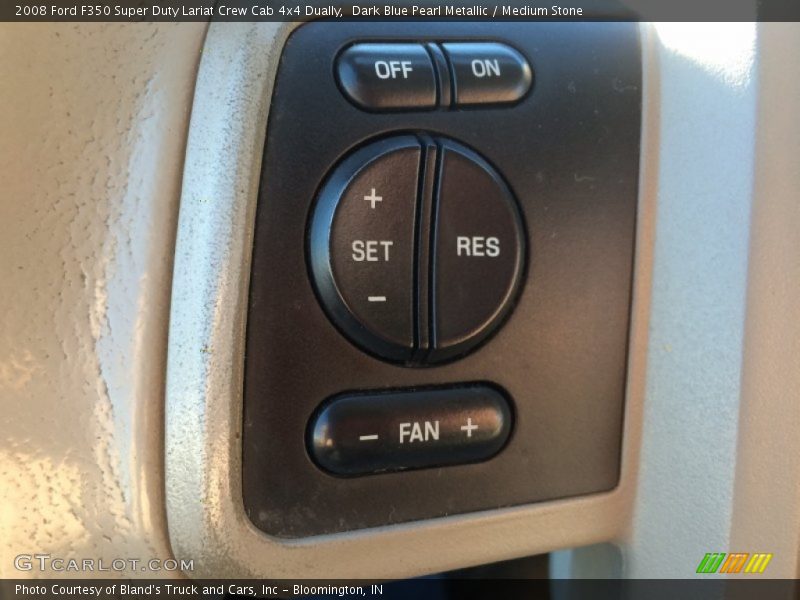 Dark Blue Pearl Metallic / Medium Stone 2008 Ford F350 Super Duty Lariat Crew Cab 4x4 Dually