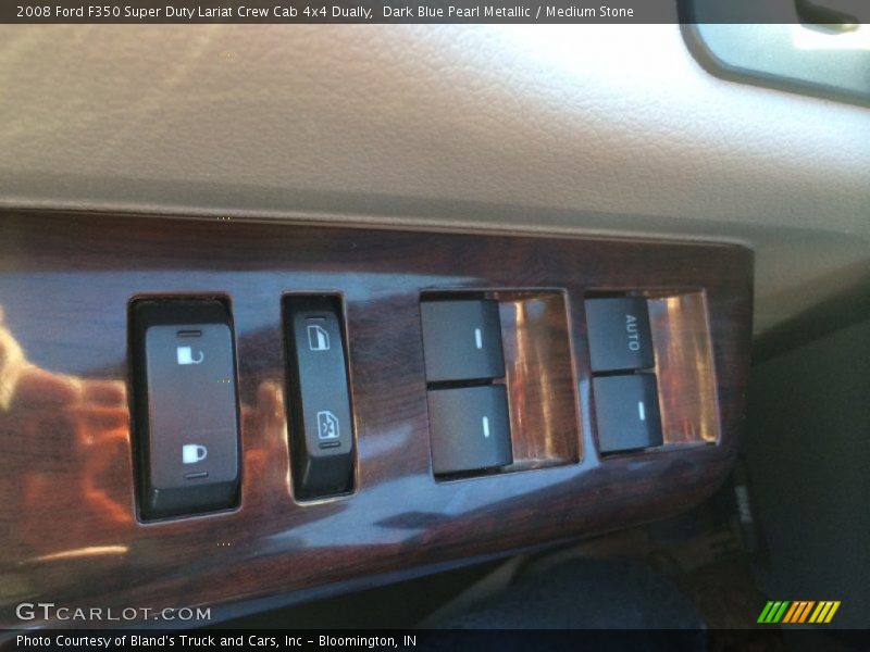 Dark Blue Pearl Metallic / Medium Stone 2008 Ford F350 Super Duty Lariat Crew Cab 4x4 Dually