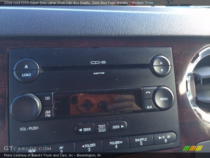 Dark Blue Pearl Metallic / Medium Stone 2008 Ford F350 Super Duty Lariat Crew Cab 4x4 Dually