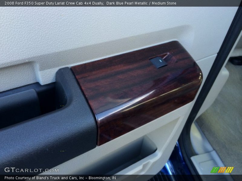 Dark Blue Pearl Metallic / Medium Stone 2008 Ford F350 Super Duty Lariat Crew Cab 4x4 Dually