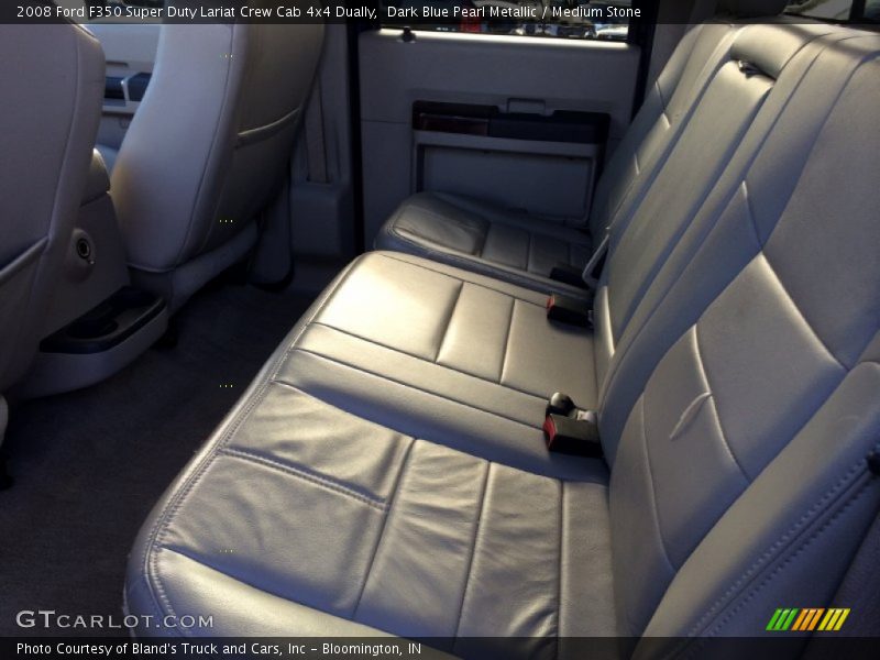 Dark Blue Pearl Metallic / Medium Stone 2008 Ford F350 Super Duty Lariat Crew Cab 4x4 Dually