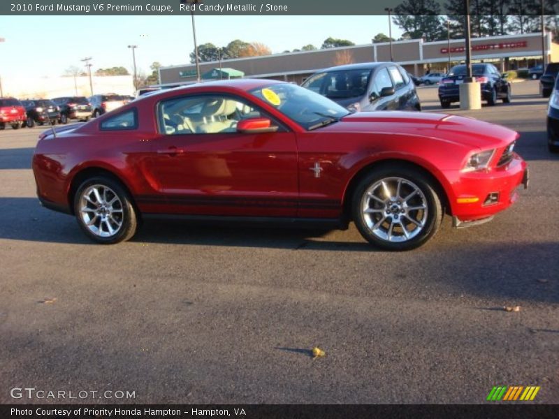 Red Candy Metallic / Stone 2010 Ford Mustang V6 Premium Coupe