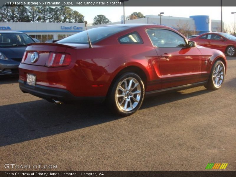 Red Candy Metallic / Stone 2010 Ford Mustang V6 Premium Coupe