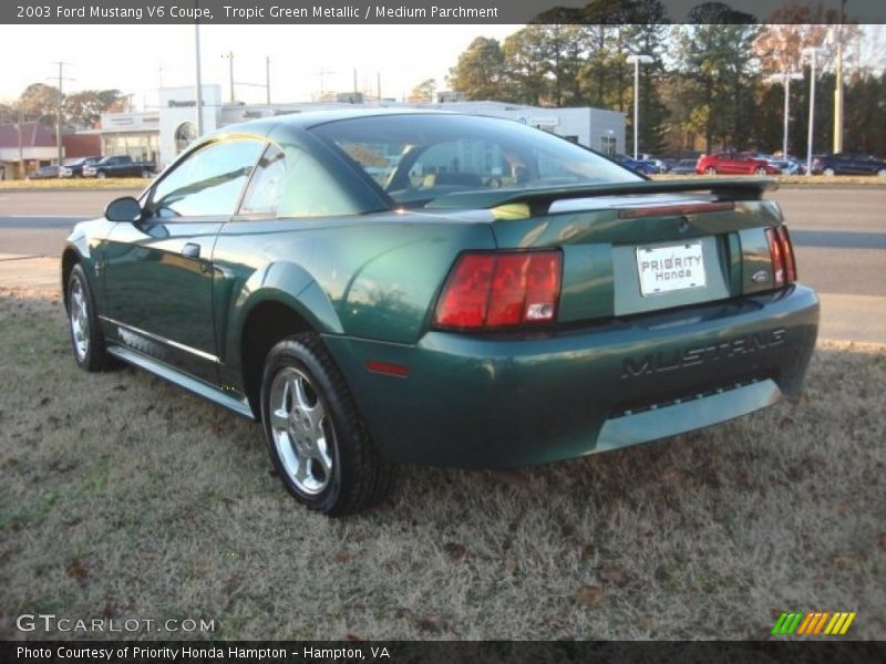 Tropic Green Metallic / Medium Parchment 2003 Ford Mustang V6 Coupe