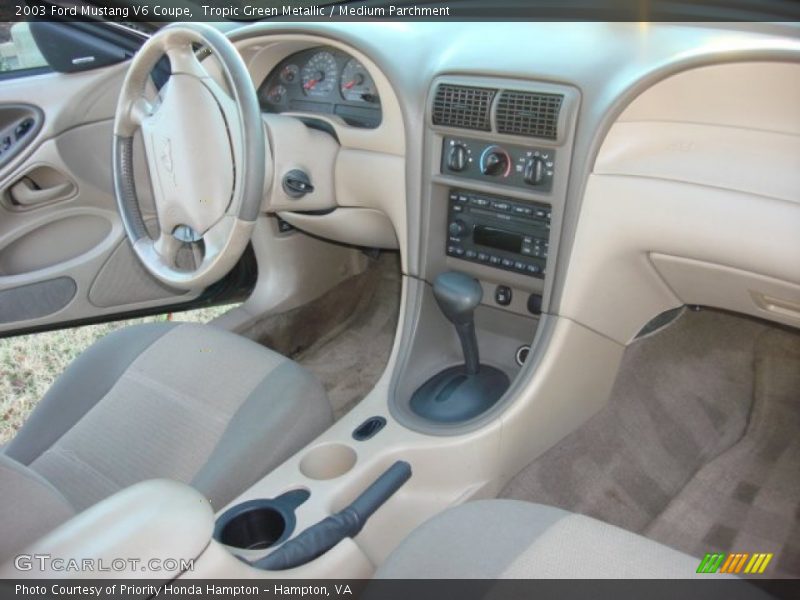 Tropic Green Metallic / Medium Parchment 2003 Ford Mustang V6 Coupe