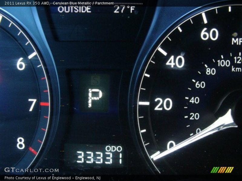 Cerulean Blue Metallic / Parchment 2011 Lexus RX 350 AWD