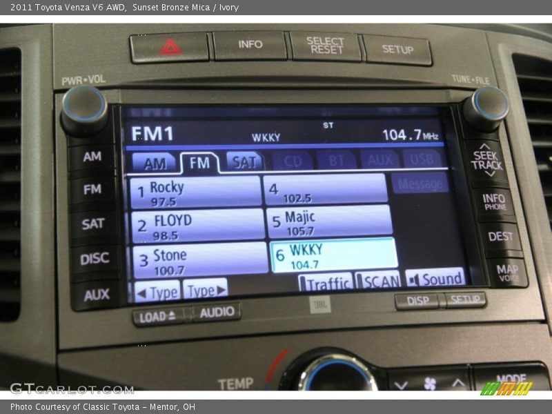 Sunset Bronze Mica / Ivory 2011 Toyota Venza V6 AWD