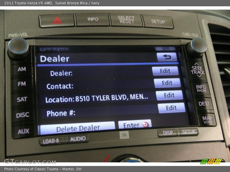 Sunset Bronze Mica / Ivory 2011 Toyota Venza V6 AWD