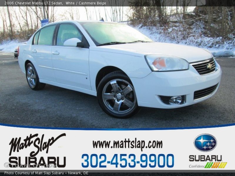 White / Cashmere Beige 2006 Chevrolet Malibu LTZ Sedan
