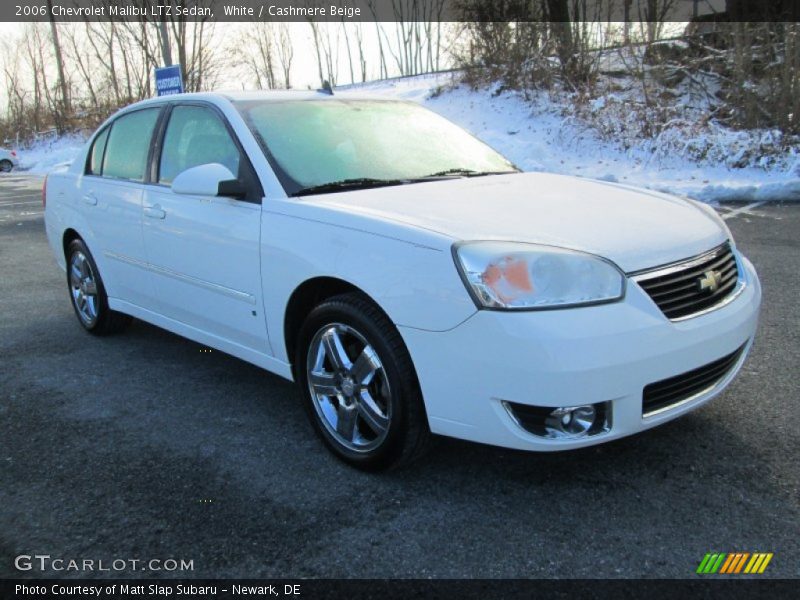 White / Cashmere Beige 2006 Chevrolet Malibu LTZ Sedan