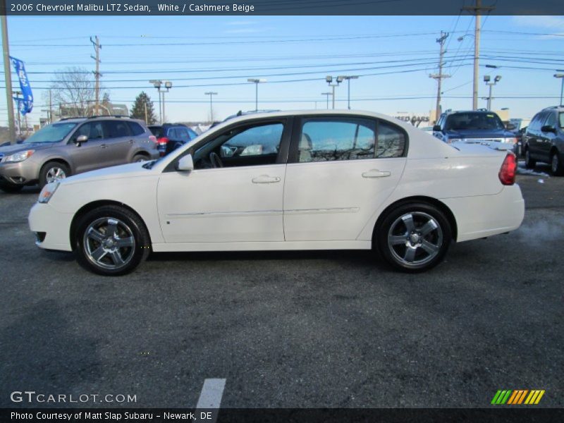 White / Cashmere Beige 2006 Chevrolet Malibu LTZ Sedan