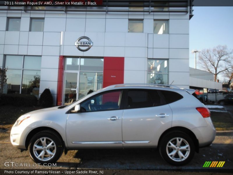 Silver Ice Metallic / Black 2011 Nissan Rogue SV AWD