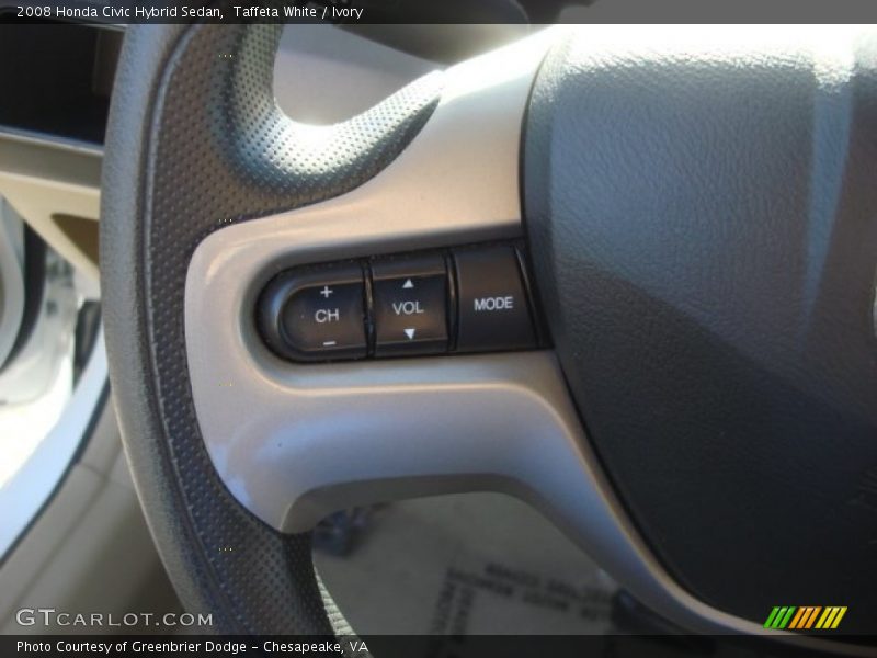 Taffeta White / Ivory 2008 Honda Civic Hybrid Sedan