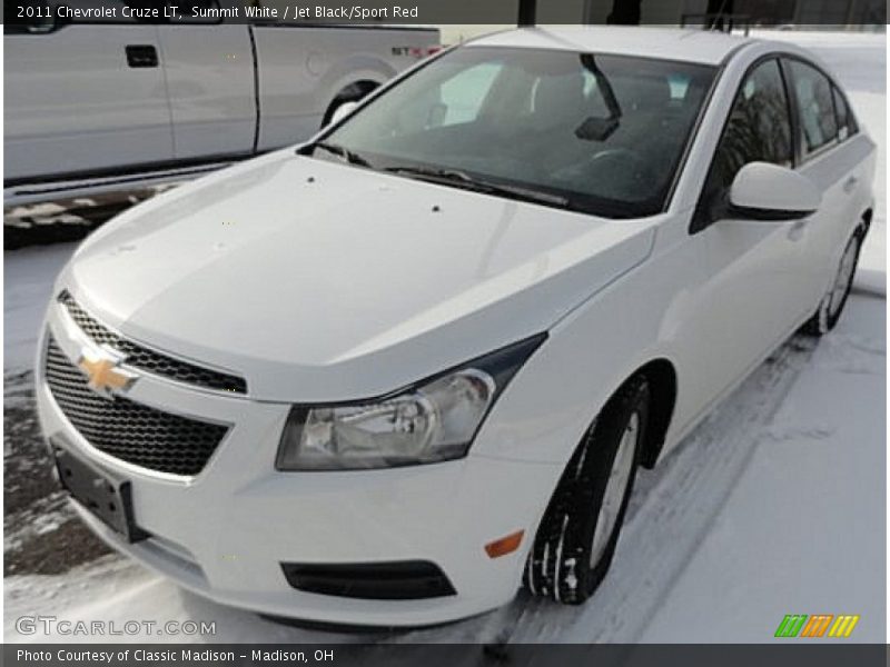 Summit White / Jet Black/Sport Red 2011 Chevrolet Cruze LT