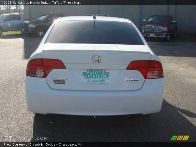 Taffeta White / Ivory 2008 Honda Civic Hybrid Sedan