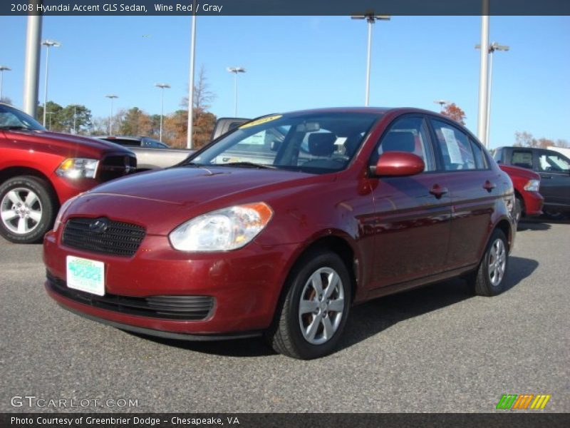 Wine Red / Gray 2008 Hyundai Accent GLS Sedan