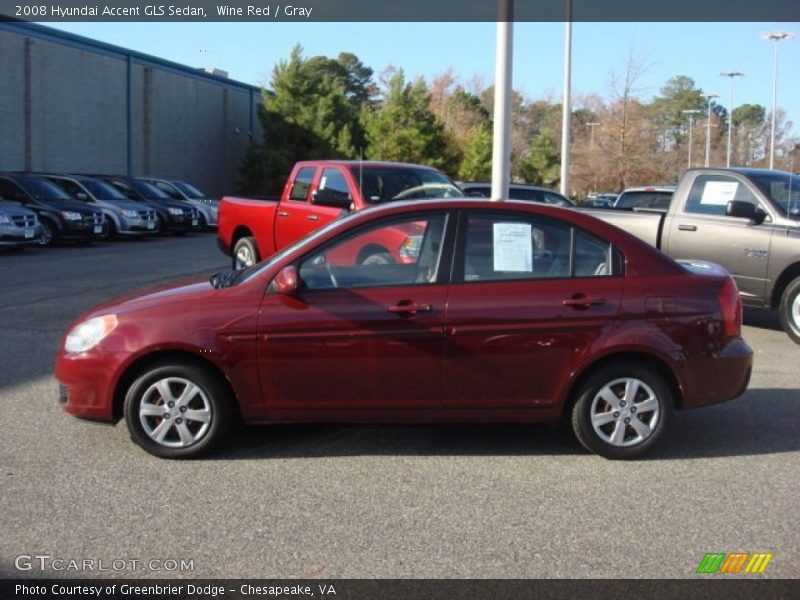 Wine Red / Gray 2008 Hyundai Accent GLS Sedan