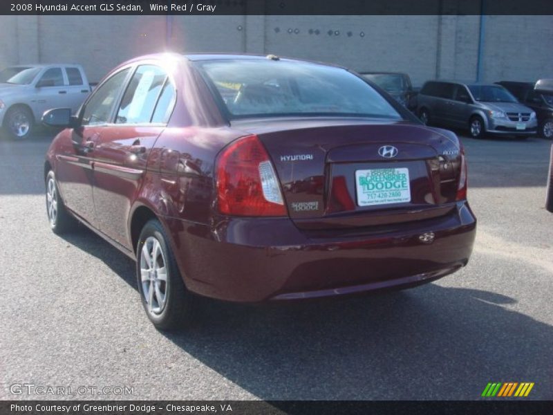 Wine Red / Gray 2008 Hyundai Accent GLS Sedan