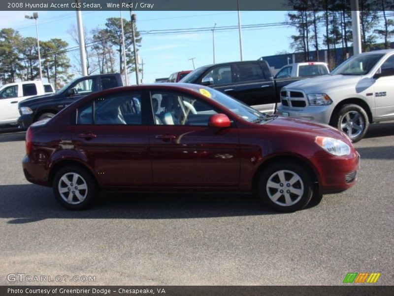 Wine Red / Gray 2008 Hyundai Accent GLS Sedan