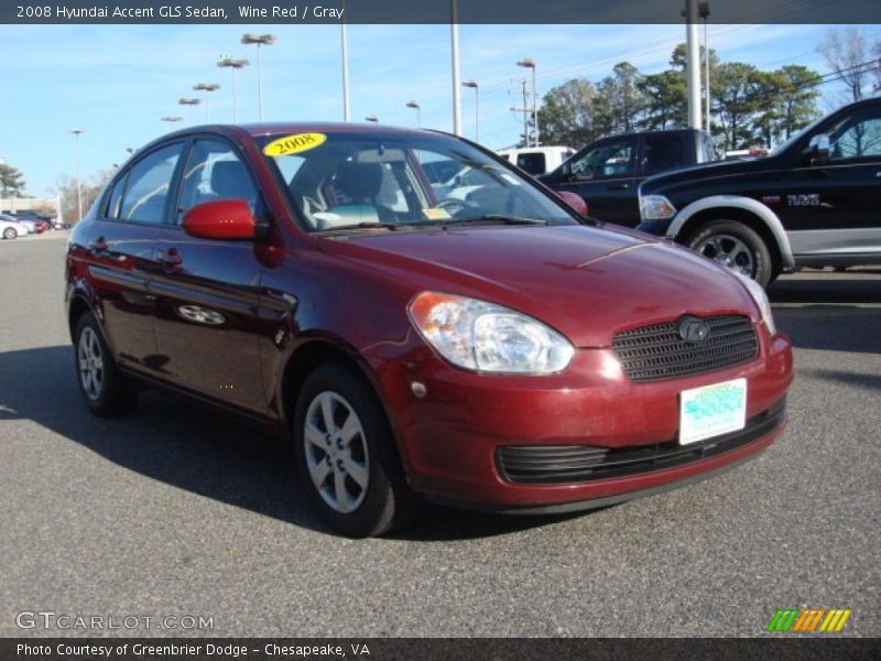 Wine Red / Gray 2008 Hyundai Accent GLS Sedan