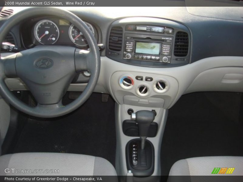 Wine Red / Gray 2008 Hyundai Accent GLS Sedan