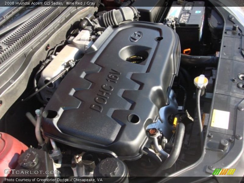  2008 Accent GLS Sedan Engine - 1.6 Liter DOHC 16V VVT 4 Cylinder