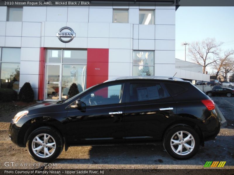 Wicked Black / Black 2010 Nissan Rogue SL AWD